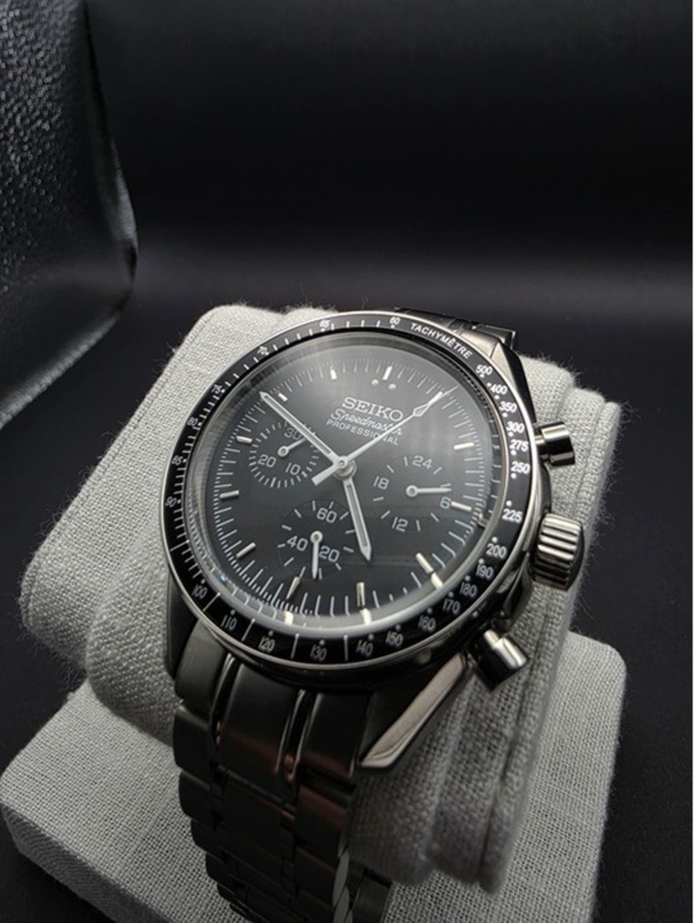 Seiko Speedmaster Black Chronograph Watch Mod